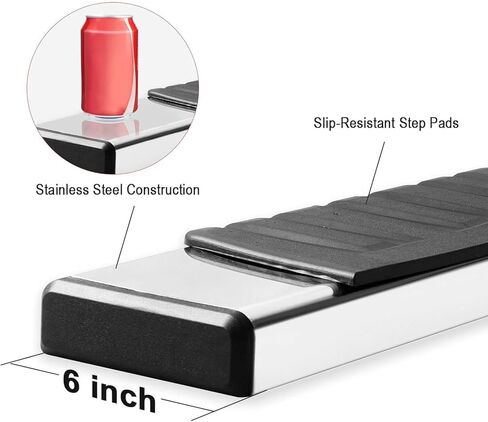 Frame Mount Running Boards Compatible with 1999-2013 Chevy Silverado 1500 Double Cab. 6 Inch Running Boards Heavy Duty Carbon Steel Black Step Bar for Silverado. in Kuwait