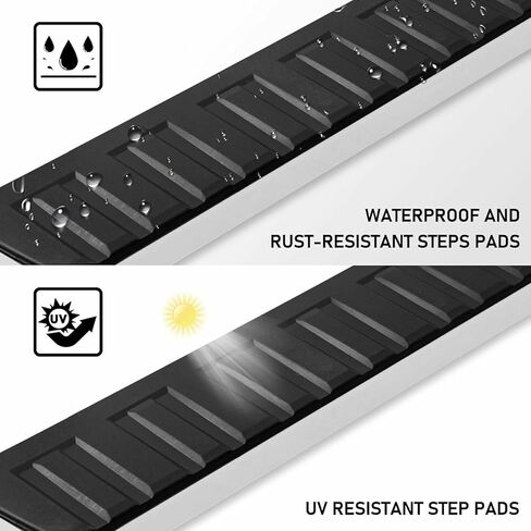 Frame Mount Running Boards Compatible with 1999-2013 Chevy Silverado 1500 Double Cab. 6 Inch Running Boards Heavy Duty Carbon Steel Black Step Bar for Silverado. in Kuwait