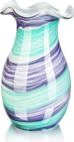 Blown Glass Purse Vases for Flowers, Cute Purse Vases for Home Decor Tables Centerpieces, Wide Mouth Modern Art Gift for Mom in Saudi Arabia