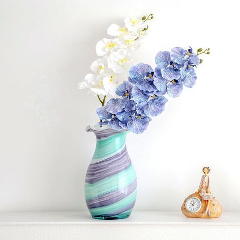 Blown Glass Purse Vases for Flowers, Cute Purse Vases for Home Decor Tables Centerpieces, Wide Mouth Modern Art Gift for Mom in Saudi Arabia