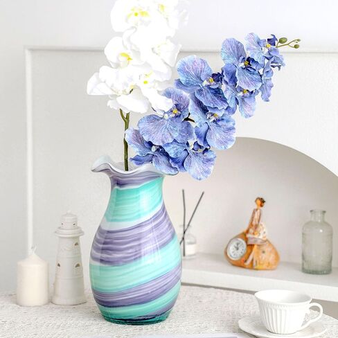 Blown Glass Purse Vases for Flowers, Cute Purse Vases for Home Decor Tables Centerpieces, Wide Mouth Modern Art Gift for Mom in Saudi Arabia