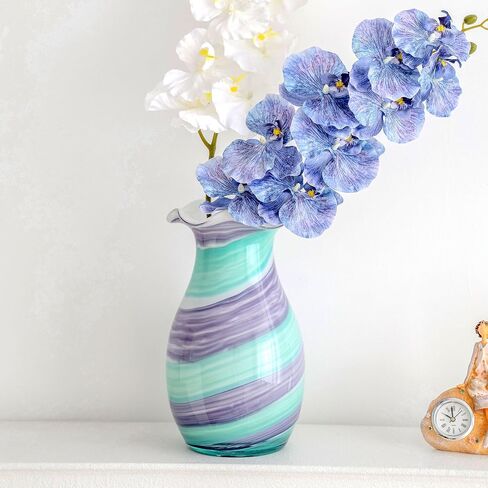 Blown Glass Purse Vases for Flowers, Cute Purse Vases for Home Decor Tables Centerpieces, Wide Mouth Modern Art Gift for Mom in Saudi Arabia