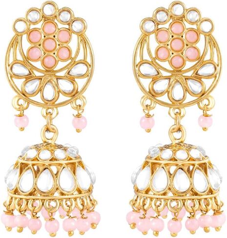Aheli Traditional Gold Plated Kundan Choker Necklace Jhumki Earring & Maang Tikka Ethnic Jewelry Set Gift for Women in Saudi Arabia