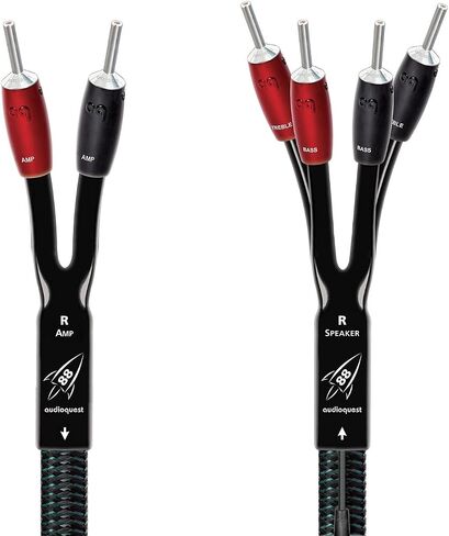 AudioQuest Rocket 88 Speaker Cables with SureGrip 300 Single Bi-Wire BFA/Banana Silver Connectors - 10' (3.04m) - 2-Pack in Saudi Arabia