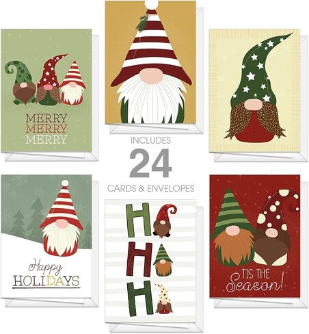 Canopy Street Faux Gold And Black Christmas Cards / 24 Holiday Greeting Cards / 6 Seasonal Designs / 4 5/8" x 6 1/4" Note Cards in Saudi Arabia