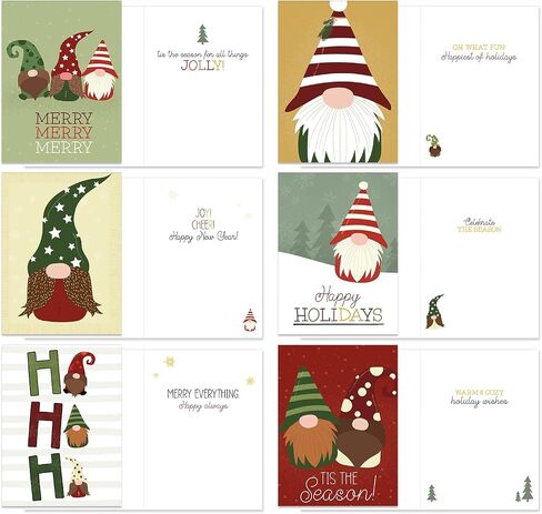 Canopy Street Faux Gold And Black Christmas Cards / 24 Holiday Greeting Cards / 6 Seasonal Designs / 4 5/8" x 6 1/4" Note Cards in Saudi Arabia