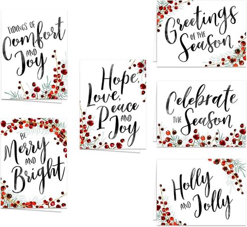Canopy Street Faux Gold And Black Christmas Cards / 24 Holiday Greeting Cards / 6 Seasonal Designs / 4 5/8" x 6 1/4" Note Cards in Saudi Arabia