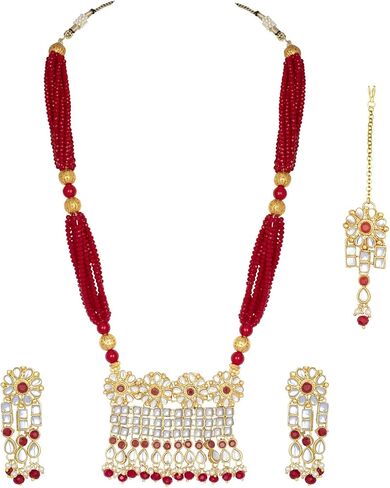 Aheli Wedding Wear Indian Ethnic Kundan Pendant Necklace Set Bollywood Party Traditional Jewelry Gift for Women in Saudi Arabia