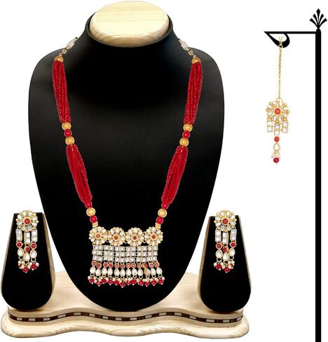 Aheli Wedding Wear Indian Ethnic Kundan Pendant Necklace Set Bollywood Party Traditional Jewelry Gift for Women in Saudi Arabia