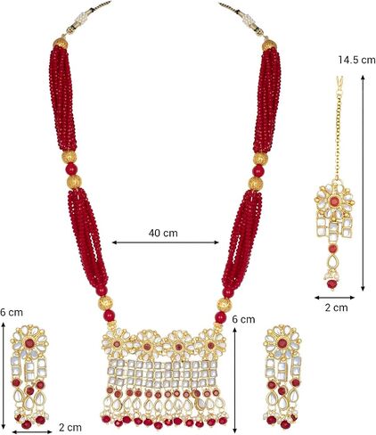 Aheli Wedding Wear Indian Ethnic Kundan Pendant Necklace Set Bollywood Party Traditional Jewelry Gift for Women in Saudi Arabia