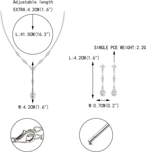 EVER FAITH Gorgeous Cubic Zirconia Jewelry Set Elegant Rhombic Birthstone Teardrop Wedding Prom Choker Necklace Dangle Earrings Sets for Women in Saudi Arabia