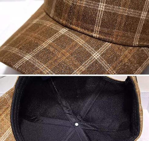 Unisex Tweed Baseball Cap Men Women Plaid Checked Dad Hat Adjustable Stylish Fall Winter Trucker Hats for Outdoor Travel in Saudi Arabia
