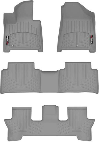 WeatherTech Custom Fit FloorLiners for Hyundai Santa Fe - Full Set (441865-1-2-3), Black in Saudi Arabia
