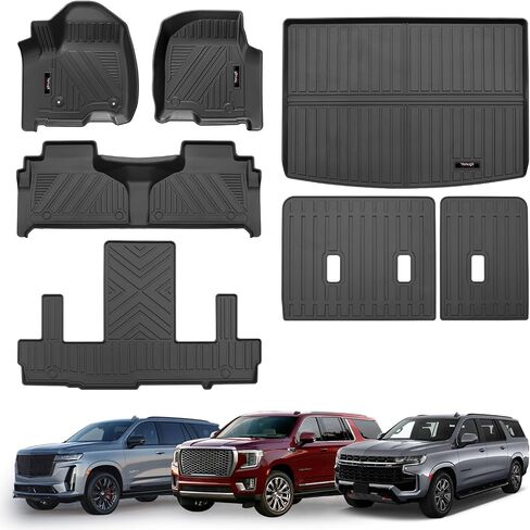 for 2021-2025 Chevy Tahoe/Suburban/GMC Yukon (Including XL)/Cadillac Escalade (Including ESV) Rear Seat Backrest Mat TPE All Weather Protection Mat Accessories (Backrest Mats) in Kuwait