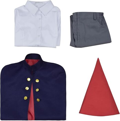 Adult Wirt Cosplay Halloween Wirt Mantle Cape Costume Men Navy Blue Cloak Uniform Outfits with Hat in Saudi Arabia