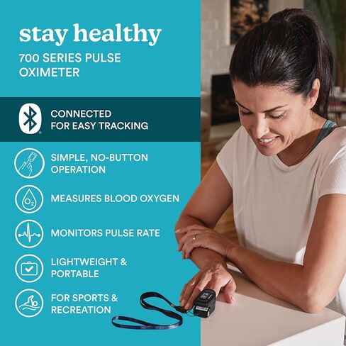 مقياس التأكسج النبضي من هوميديكس، جهاز مراقبة تشبع الأكسجين في الدم مع تشغيل سهل بلمسة واحدة، مقياس التأكسج بأطراف الأصابع لقياس الأكسجين في الدم ومعدل النبض in Kuwait