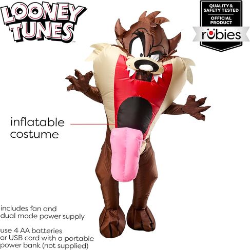 Rubies Looney Tunes: Tazmanian Devil Inflatable Costume for Adults, Unisex One Size in Saudi Arabia
