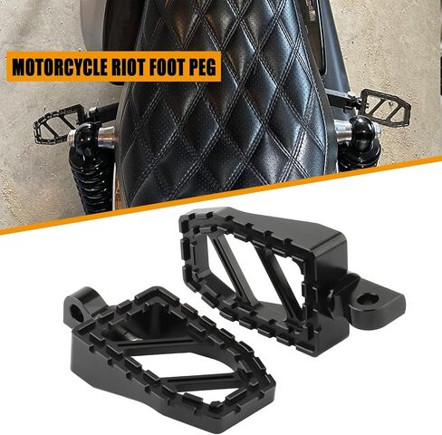 أوتاد قدم الدراجة النارية على طراز الشغب، دواسات تثبيت للقدمين لدراجة Harley Dyna Low Rider Street Bob Sportster 883 Touring Road King Street Glide (أسود) in Kuwait