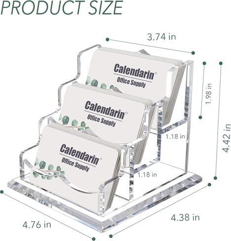 Acrylic Business Card Holder for Desk, Clear Business Name Card Display Card Organizer, Morden Desk Accessory Supply for Office, Horizontal, 2-Slot in Saudi Arabia