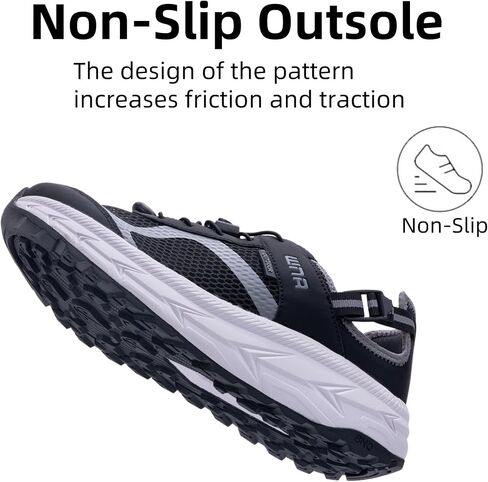 Mens Wide Toe Summer Sandals Closed Toe Shoes Hiking Sandal Outdoor Athletic Recovery Walking Shoes US 8-13 in Saudi Arabia