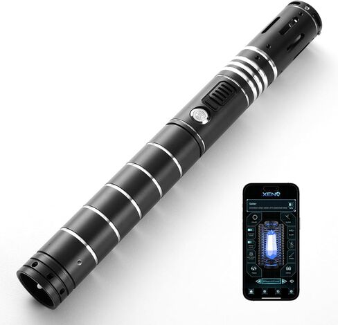 مصباح المبارزة SABER ، XRGB 3.0 التحكم في الحركة SPERT SWAND LIGHT مع 16 خطًا صوتيًا ، تغيير لون اللانهائي ، HILT الألمنيوم ، التحكم في التطبيق للبالغين ، هدية تأثيري ، أسود in Kuwait