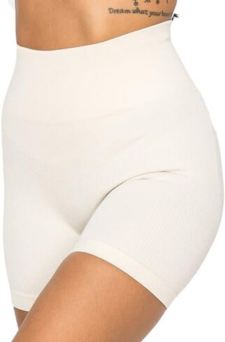 High Waisted Ribbed Workout Shorts for Women Seamless Butt Lifting Tummy Control Breathable Squat Proof Yoga Fitness Shorts in Saudi Arabia