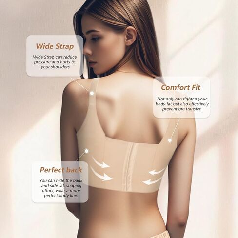 Women's Full-Coverage Push-Up Underwire Bra - Hide Armpit Fat, Slim Back, and Sculpt The Perfect Bust, Nude in Saudi Arabia