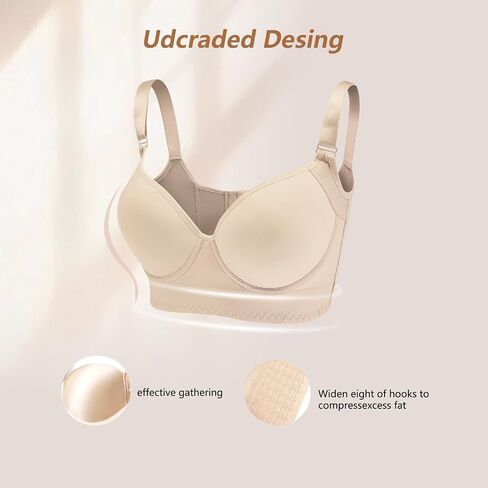 Women's Full-Coverage Push-Up Underwire Bra - Hide Armpit Fat, Slim Back, and Sculpt The Perfect Bust, Nude in Saudi Arabia