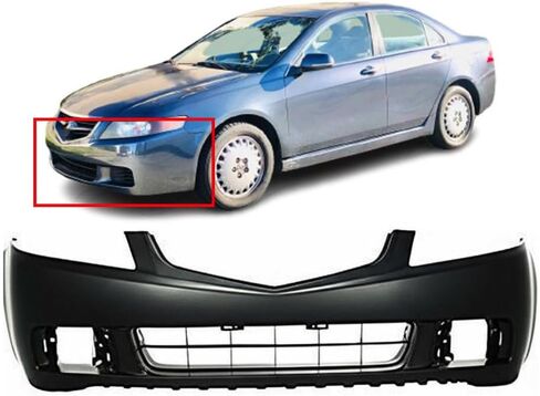 FitParts Compatible With Front Bumper Cover 2004-2005 Acura TSX Base Sedan 04-05. New, Primed and Ready for Paint. With Fog Light Holes. AC1000145 04711SECA90ZZ in Saudi Arabia
