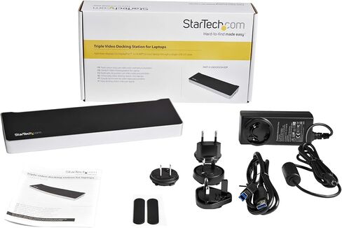 محطة إرساء الكمبيوتر المحمول StarTech.com ذات الشاشة المزدوجة USB 3.0 مع HDMI/DVI/VGA، و3x USB-A Hub، وGbE، وصوت، وقاعدة توصيل عالمية من النوع A لنظام التشغيل Windows/macOS/ChromeOS - متوافق مع TAA (USB3SDOCKHDV) in Kuwait