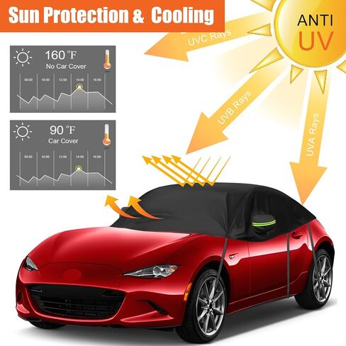 غطاء سيارة بديل مقاوم للماء لمازدا MX-5 مياتا MK4 ND 2015-2024، غطاء نصف سيارة مقاوم للشمس، نصف غطاء سيارة مقاوم للأشعة فوق البنفسجية، نصف غطاء سيارة مقاوم للغبار والثلج في الهواء الطلق وفي الأماكن المغلقة in Kuwait