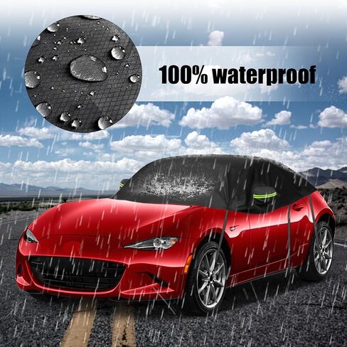 غطاء سيارة بديل مقاوم للماء لمازدا MX-5 مياتا MK4 ND 2015-2024، غطاء نصف سيارة مقاوم للشمس، نصف غطاء سيارة مقاوم للأشعة فوق البنفسجية، نصف غطاء سيارة مقاوم للغبار والثلج في الهواء الطلق وفي الأماكن المغلقة in Kuwait