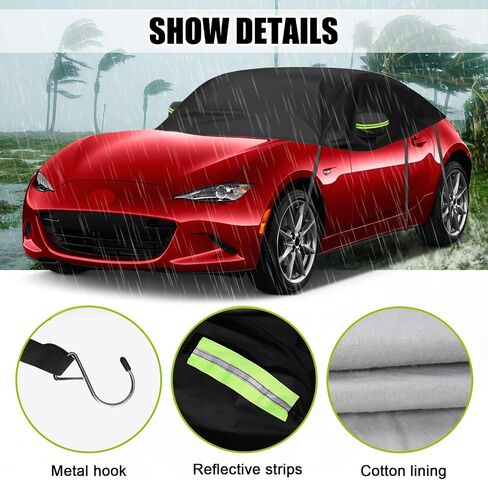 غطاء سيارة بديل مقاوم للماء لمازدا MX-5 مياتا MK4 ND 2015-2024، غطاء نصف سيارة مقاوم للشمس، نصف غطاء سيارة مقاوم للأشعة فوق البنفسجية، نصف غطاء سيارة مقاوم للغبار والثلج في الهواء الطلق وفي الأماكن المغلقة in Kuwait