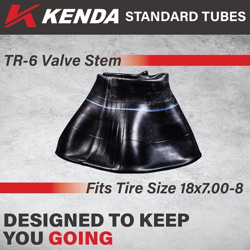 أنبوب Kenda 18x7-8 TR6 الداخلي ATV وUTV وSxS - مطاط عالي التحمل، ساق صمام TR6 مع سلسلة مفاتيح (عبوتان) in Saudi Arabia