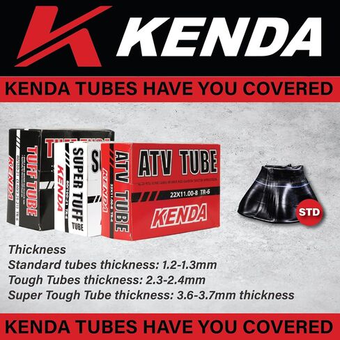 أنبوب Kenda 18x7-8 TR6 الداخلي ATV وUTV وSxS - مطاط عالي التحمل، ساق صمام TR6 مع سلسلة مفاتيح (عبوتان) in Saudi Arabia
