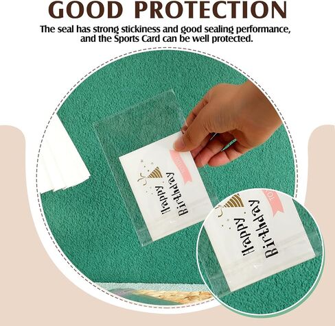 300 Pcs Resealable Team Bags for Trading Cards Holders 35-130pt, Fit Graded Card Sleeves Sports Slabs Sleeves Plastic Collectible Slabs Protection in Kuwait