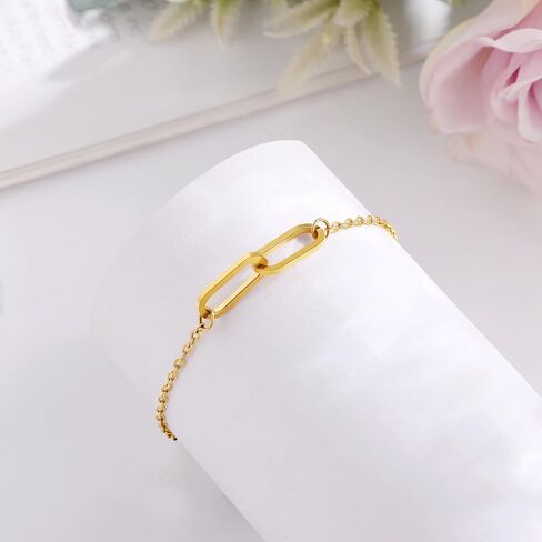 JoycuFF Mothers Day Bracelets For Women Paper Clip Bracelet Birthday Gifts For Women Mom Daughter Sister Bracelet in Saudi Arabia