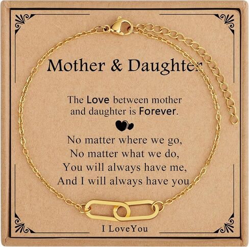 JoycuFF Mothers Day Bracelets For Women Paper Clip Bracelet Birthday Gifts For Women Mom Daughter Sister Bracelet in Saudi Arabia