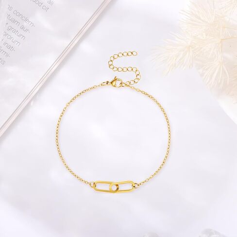 JoycuFF Mothers Day Bracelets For Women Paper Clip Bracelet Birthday Gifts For Women Mom Daughter Sister Bracelet in Saudi Arabia