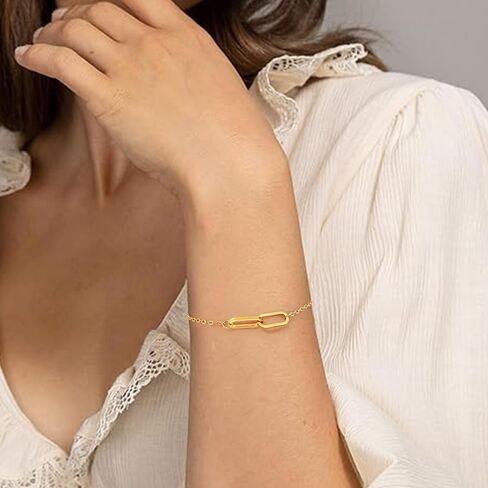 JoycuFF Mothers Day Bracelets For Women Paper Clip Bracelet Birthday Gifts For Women Mom Daughter Sister Bracelet in Saudi Arabia