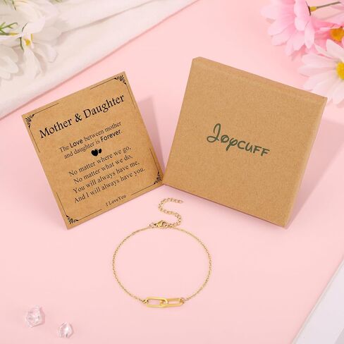 JoycuFF Mothers Day Bracelets For Women Paper Clip Bracelet Birthday Gifts For Women Mom Daughter Sister Bracelet in Saudi Arabia