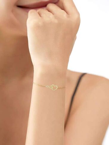 Heart Infinity Bracelet for Women Gold Plated Silver Cubic Zirconia Stainless Steel Bracelet Valentine's Day Jewelry Gift in Saudi Arabia