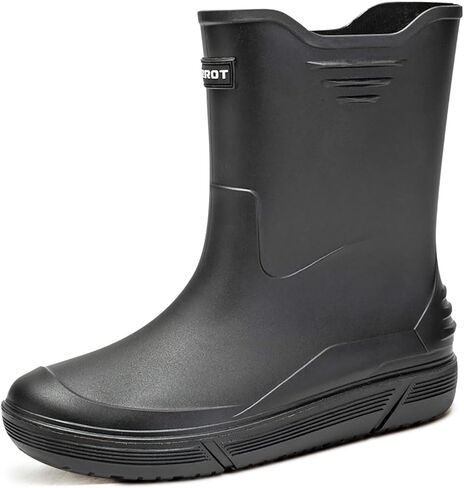 أحذية المطر Tmore للرجال أحذية مطاطية مقاومة للماء منتصف الساق مضادة للانزلاق أحذية الحديقة مريحة وخفيفة الوزن أحذية العمل حذاء المطر للخارج، صيد الأسماك، المشي لمسافات طويلة، التخييم in Kuwait