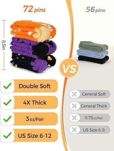 TEHOOK 4 Times Thicker Fuzzy Socks, Fall Autumn Halloween Thanksgiving Socks, Stocking Stuffers Christmas Gifts for Women, Cozy Fluffy Soft Warm Winter Socks in Saudi Arabia
