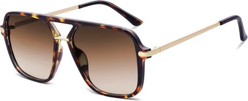 Retro Square Tinted Lens Aviator Sunglasses Tangle Free No Nose Piece for Women Men Trendy in Saudi Arabia