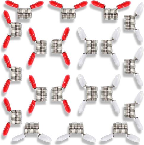20 PCS Clamps Fring Clamps لصنع المجوهرات ، سدادات حبة للأساور DIY ، قلادات ، مشابك زنبركية صغيرة مع مقابض لمنع الخرز من السقوط (10 حمراء و 10 وردية) in Kuwait