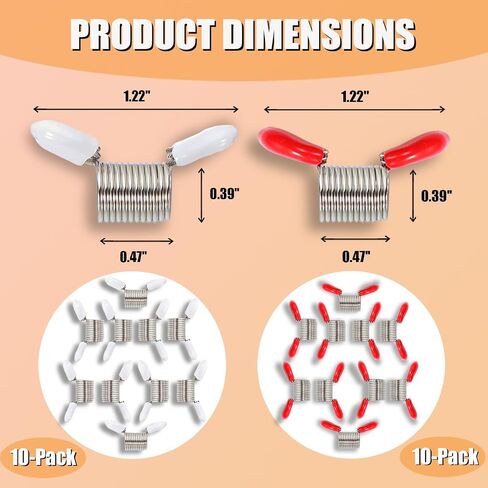 20 PCS Clamps Fring Clamps لصنع المجوهرات ، سدادات حبة للأساور DIY ، قلادات ، مشابك زنبركية صغيرة مع مقابض لمنع الخرز من السقوط (10 حمراء و 10 وردية) in Kuwait