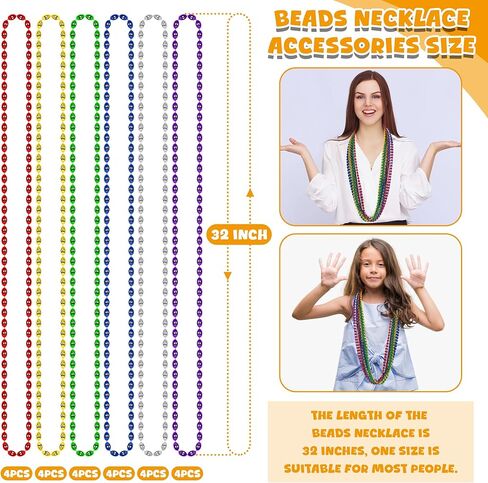 24 قطعة قلادة بيضاوية خضراء، قلادة مطرزة بيوم القديس باتريك، إكسسوارات خضراء من الخرز المعدني، زي خرز ماردي غرا لإكسسوارات العرض وحفلات الزفاف وأعياد الميلاد وزينة عيد الميلاد القديس باتريك in Kuwait