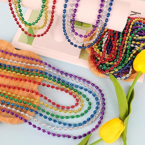 24 قطعة قلادة بيضاوية خضراء، قلادة مطرزة بيوم القديس باتريك، إكسسوارات خضراء من الخرز المعدني، زي خرز ماردي غرا لإكسسوارات العرض وحفلات الزفاف وأعياد الميلاد وزينة عيد الميلاد القديس باتريك in Kuwait