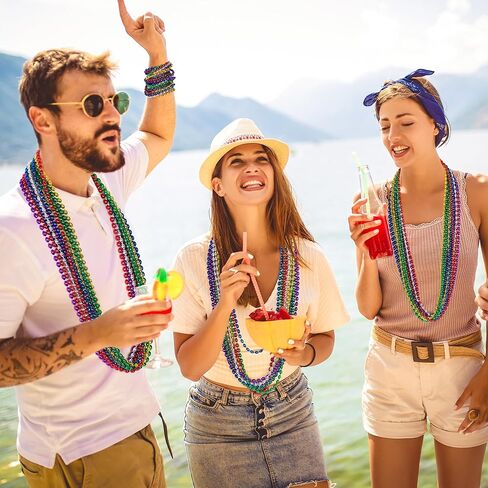 24 قطعة قلادة بيضاوية خضراء، قلادة مطرزة بيوم القديس باتريك، إكسسوارات خضراء من الخرز المعدني، زي خرز ماردي غرا لإكسسوارات العرض وحفلات الزفاف وأعياد الميلاد وزينة عيد الميلاد القديس باتريك in Kuwait